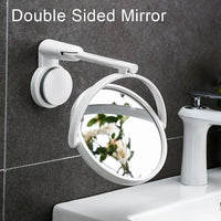 Miroir Salle de Bain Rond Pliant à Ventouse Blanc 15 cm