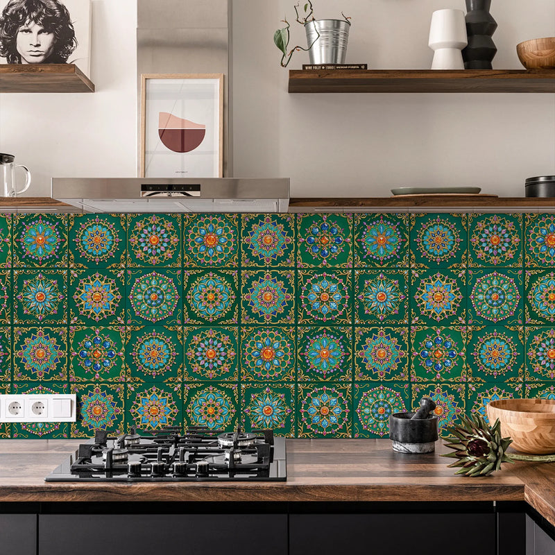 Carreaux Adhésifs Crédence 15 cm, 27 Motifs Colorés, 12 ou 24 Pièces
