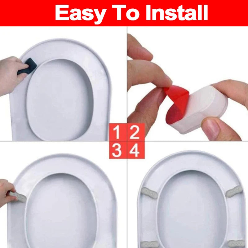 Butée d'Abattant WC Adhésive en Arc ou Ellipse, Lot de 4 Pièces