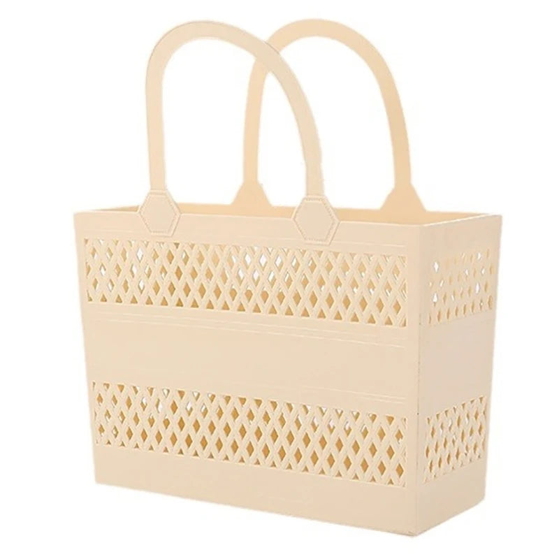 Panier de Douche Portable Ajouré 29 x 20 cm, Beige, Vert ou Jaune