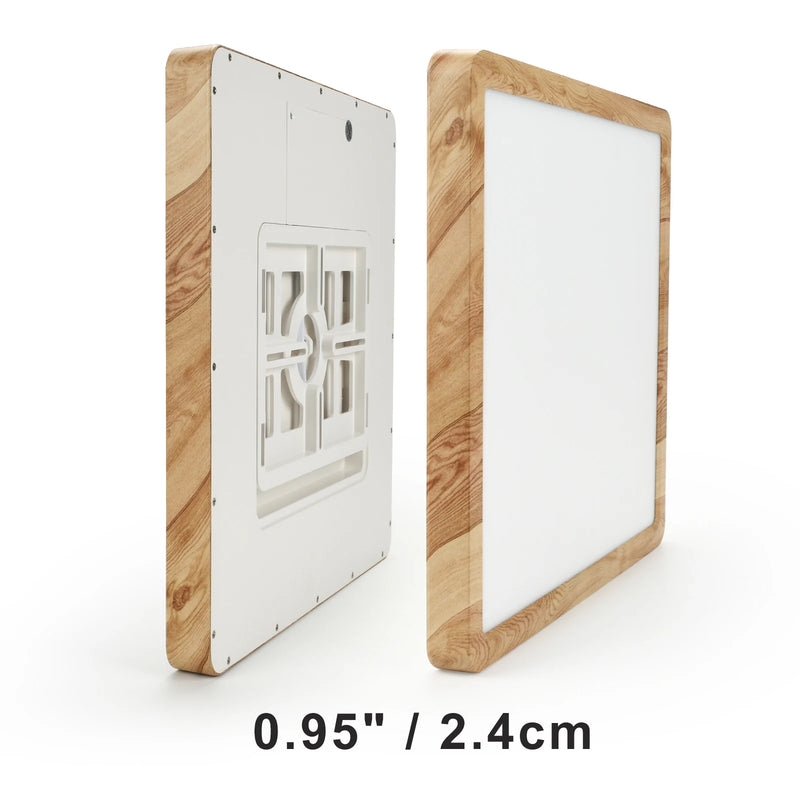 Plafonnier LED Carré Cuisine Effet Bois 18W ou 24W 3 Teintes Réglables
