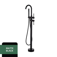 Robinet Baignoire Îlot sur Pied avec Douchette 1,5 m, Laiton, 6 Finitions