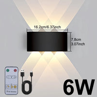 Applique Murale Rechargeable Haut et Bas avec Télécommande, 6 ou 10 W