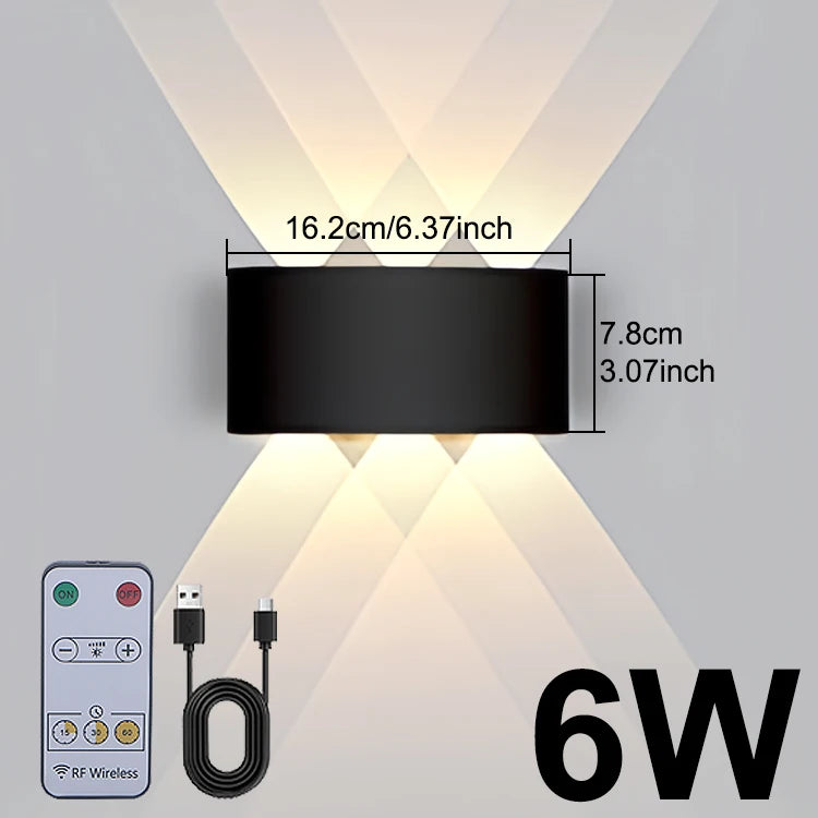 Applique Murale Rechargeable Haut et Bas avec Télécommande, 6 ou 10 W