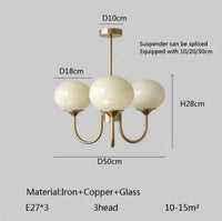Suspension Cuisine Lustre Verre Rose, 3 ou 5 Têtes, Doré ou Chromé