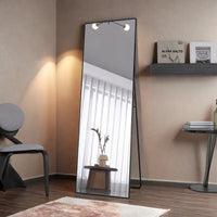 Miroir sur Pied XXL Noir ou Doré Verre Trempé