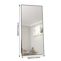 Miroir sur Pied XXL Noir ou Doré Verre Trempé