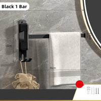 Porte-Serviette Pivotant Mural Inox Noir ou Blanc, 1 à 5 Barres