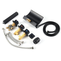 Robinet Baignoire Cascade LED Noir sur Rebord, 5 Trous avec Douchette