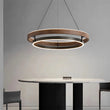 Suspension Cuisine LED Anneau Effet Bois, Ø 60 ou 80 cm
