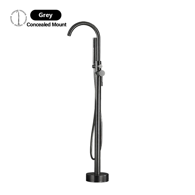 Robinet Baignoire sur Pied Autoportant avec Douchette, Hauteur 130 cm, 5 Finitions