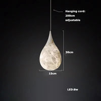 Suspension Cuisine Goutte en Résine Effet Pierre, LED 5 à 10 W