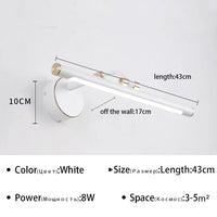 Applique Miroir Salle de Bain LED à Bras Réglable, 43 à 73 cm