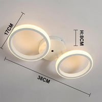 Plafonnier LED Cuisine Multi-Anneaux Dimmable Noir Blanc
