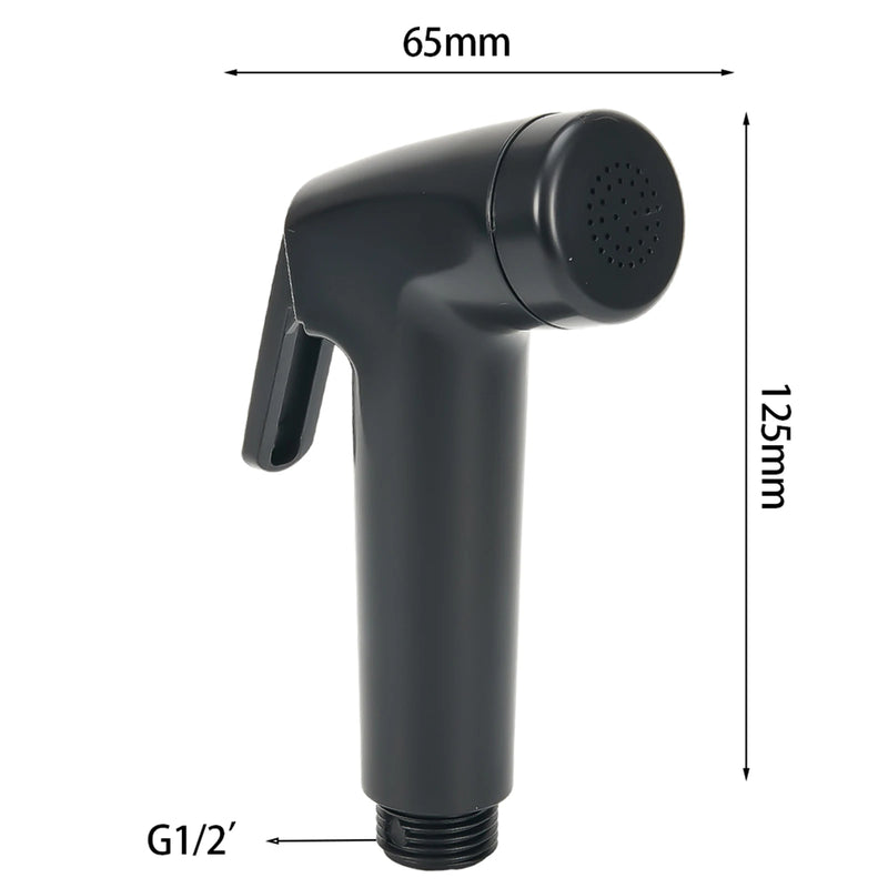 Douchette WC Noire avec Support et Flexible, Raccord G 1/2