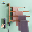 Sèche-Serviette Électrique Mural 4 Barres Rotatives Inox 58 x 48,5 cm