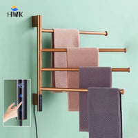 Sèche-Serviette Électrique Mural 4 Barres Rotatives Inox 58 x 48,5 cm