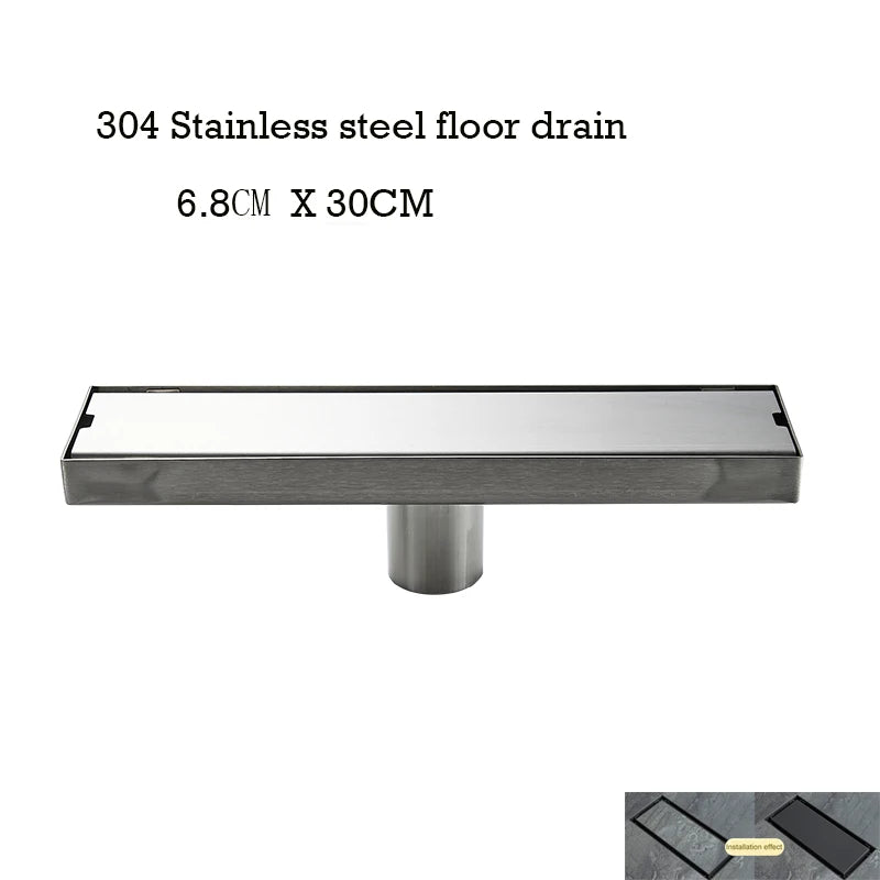 Caniveau de Douche Inox 304 Anti-Odeur, 20 à 100 cm