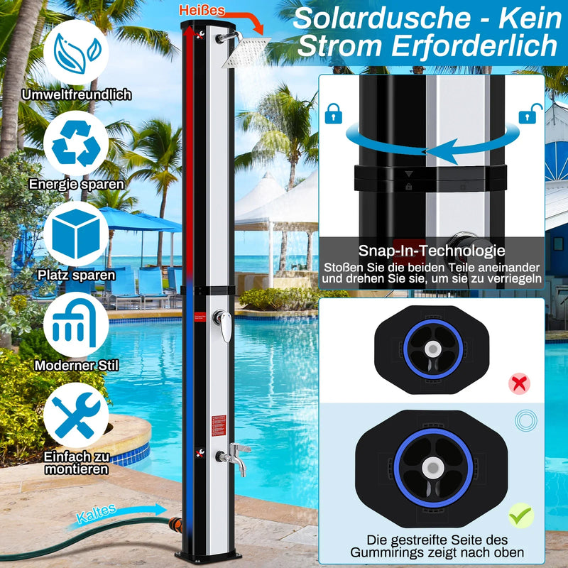 Douche Solaire Colonne 35, 40 ou 60 L avec Housse