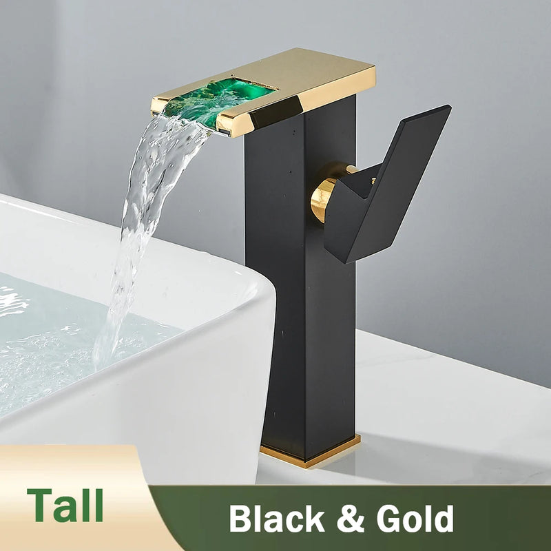 Mitigeur Lavabo Cascade LED Couleur Changeante