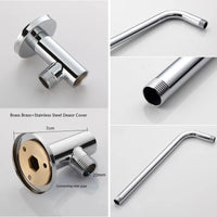 Bras de Douche Mural Inox 33 à 48 cm, Noir ou Chromé