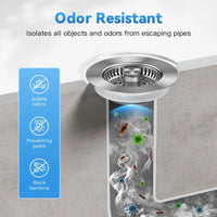 Bonde Crépine de Vidange Évier Cuisine Anti-Colmatage Inox