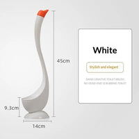 Brosse WC Cygne avec Support 45 cm, Blanc, Noir ou Bleu