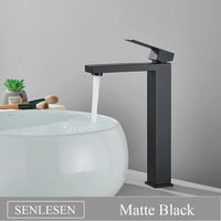 Mitigeur Lavabo Design Carré, Bas et Haut, 5 Finitions
