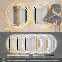 Miroir LED Rond Salle de Bain Éclairage Spirale Anti-Buée Tactile