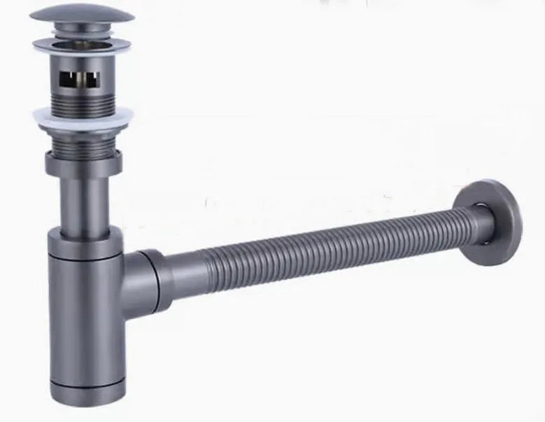 Siphon Lavabo Laiton et Bonde Pop-Up, Flexible 35 cm