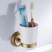 Ensemble d'Accessoires de Salle de Bain Bronze Antique
