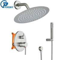 Douche Encastrable Effet Pluie Doré Brossé 20 cm