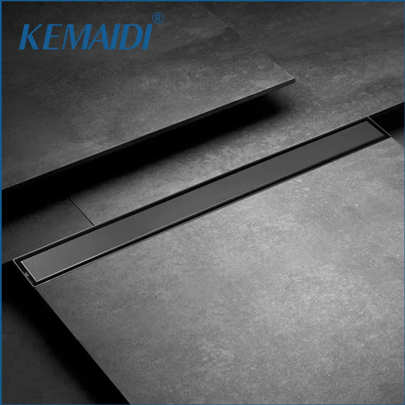Caniveau de Douche Linéaire Inox Noir Mat, 60 ou 90 cm