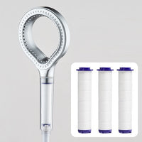 Pommeau de Douche Anneau Creux avec Filtre, Noir, Gris ou Argenté