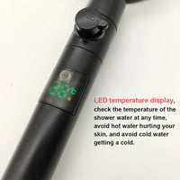 Pommeau de Douche à Hélice LED Haute Pression Noir