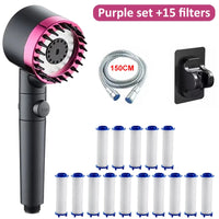 Pommeau de Douche Filtrant Haute Pression Massage avec Filtres, Gris ou Violet