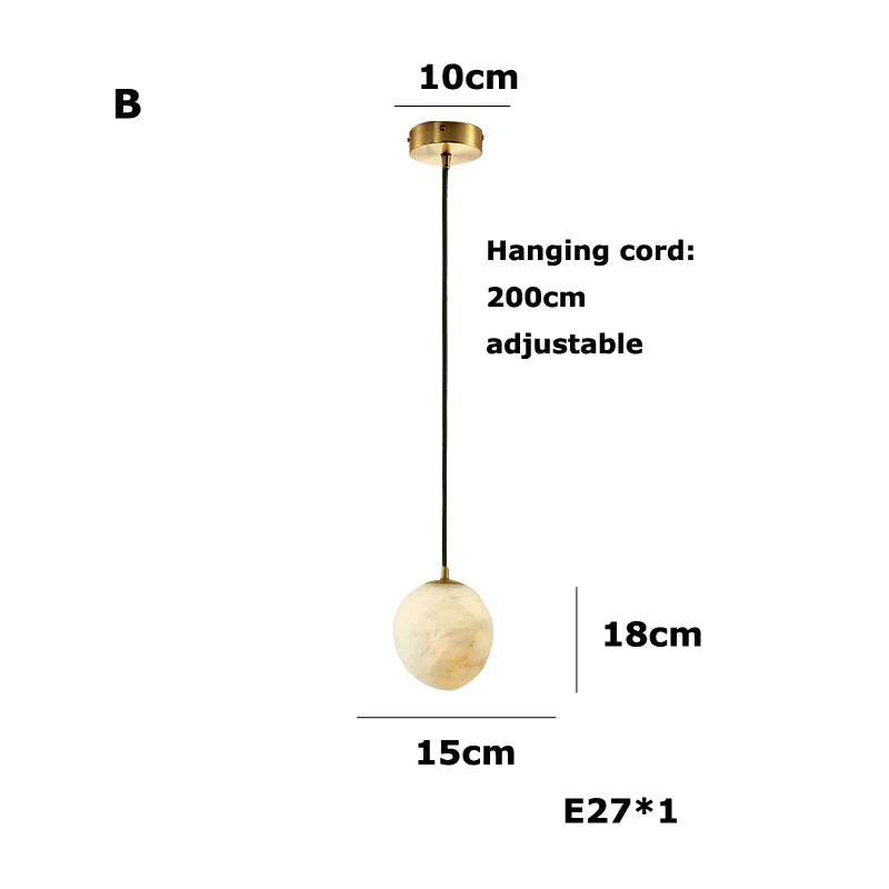 Suspension Cuisine Marbre Galet ou Œuf, 13 à 23 cm