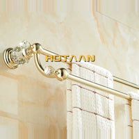 Accessoires Salle de Bain Dorés Cristal à la Pièce, 16 Articles
