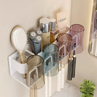 Porte-Brosse à Dents Électrique Mural, 2 à 6 Gobelets, Gris ou Blanc