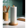 Porte-Essuie-Tout Bambou à Poser, Tige Droite et Base Ronde, 24,5 cm