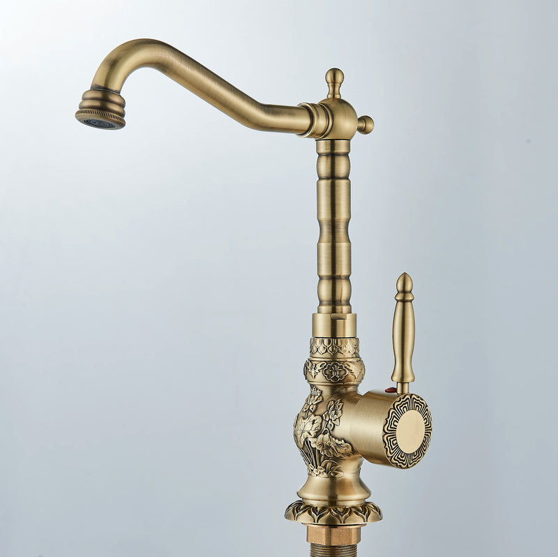 Mitigeur Lavabo Bronze Haut Trou Unique