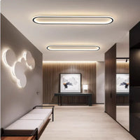 Plafonnier Cuisine LED Ovale Noir Moderne, 40, 60 ou 80 cm