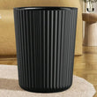 Poubelle Salle de Bain Ronde Rayée Noire ou Blanche, 3 Tailles
