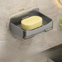 Porte-Savon Mural Sans Perçage avec Drainage, Noir, Gris ou Blanc, 13,3 cm