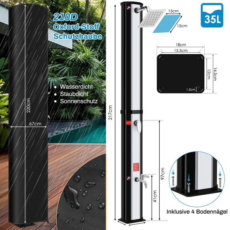 Douche Solaire Colonne 35, 40 ou 60 L avec Housse