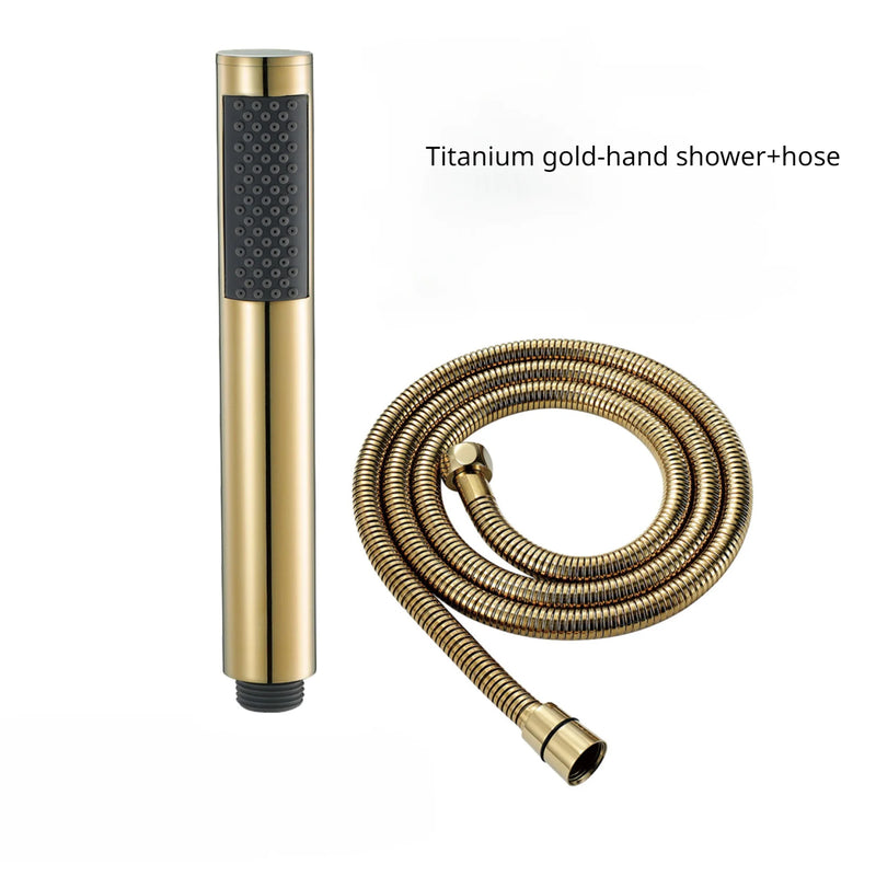 Pommeau de Douche Cylindrique Inox, 9 Finitions, Seul ou avec Flexible