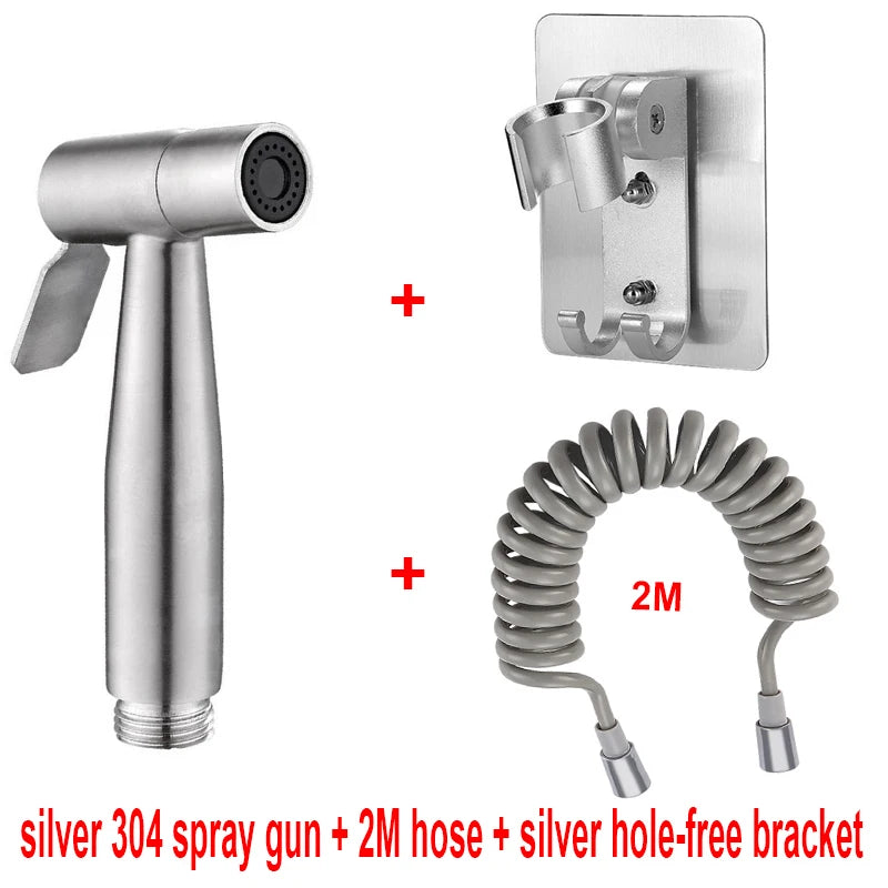 Douchette WC Inox Kit Flexible et Support