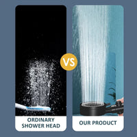 Pommeau de Douche Réglable 5 Modes avec Flexible Noir