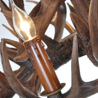 Lustre Suspension Cuisine Bois de Cerf en Résine, 4 à 9 Lumières