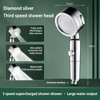 Pommeau de Douche à Tête Pivotante 360°, 3 Modes et Bouton Stop